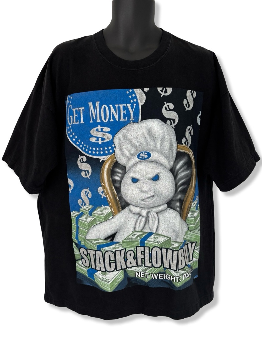 Vintage Y2K Pillsbury DoughBoy Gangster Parody T-Shirt